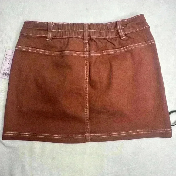 Women's Denim Cargo Mini Skirt Wild Fable color brown - Picture 4 of 16